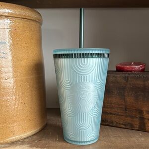 Starbucks Blue Tumbler with Straw 16oz NWT